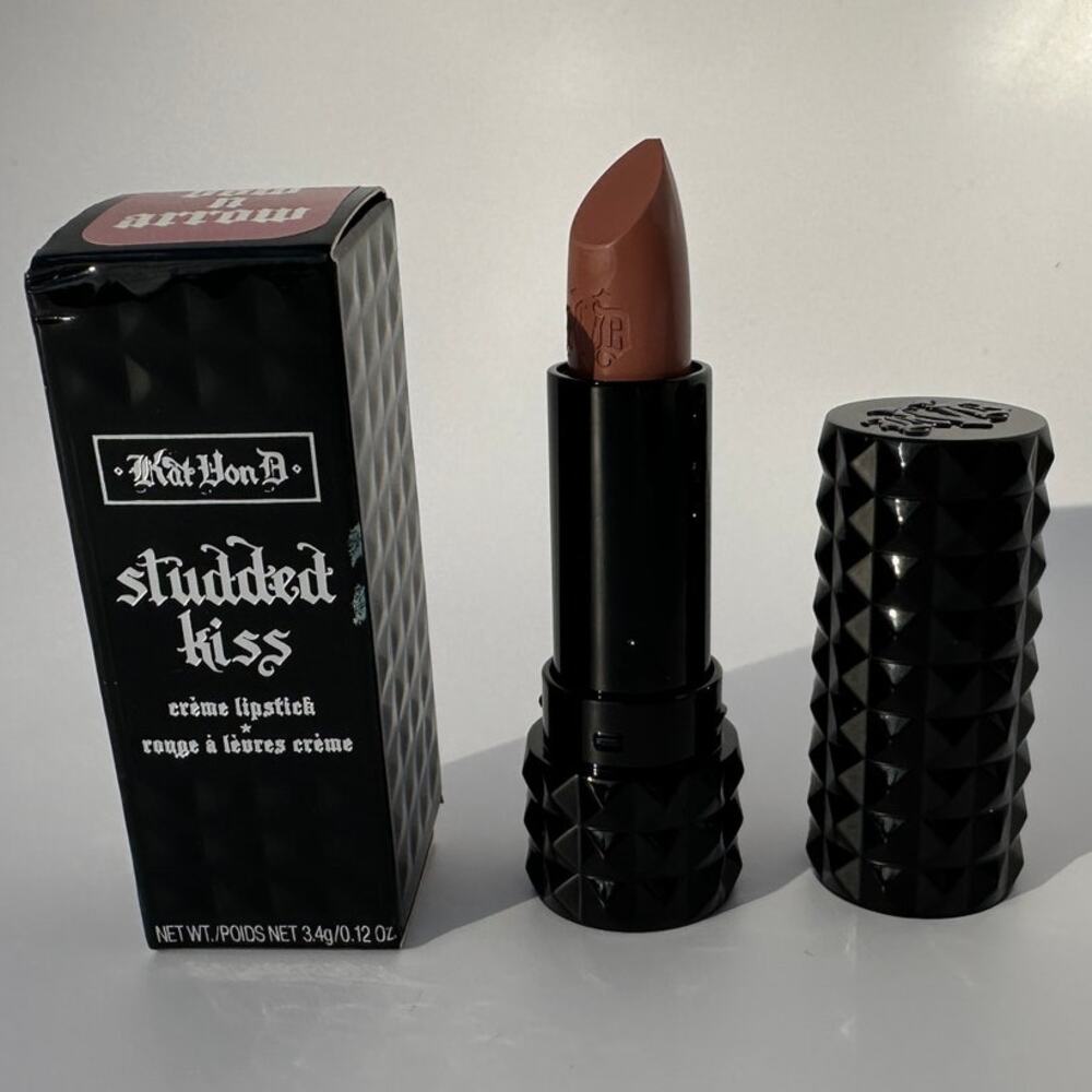 KVD Beauty Kat von D Studded Kiss Lipstick Bow N Arrow Nude NIB 3.4g / 0.12 oz